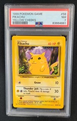 Pikachu 58/102 PSA 7 NM Base Set Unlimited Yellow Cheeks Pokemon Graded Card